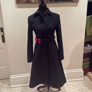 Moschino winter padded long wool coat. Color black.